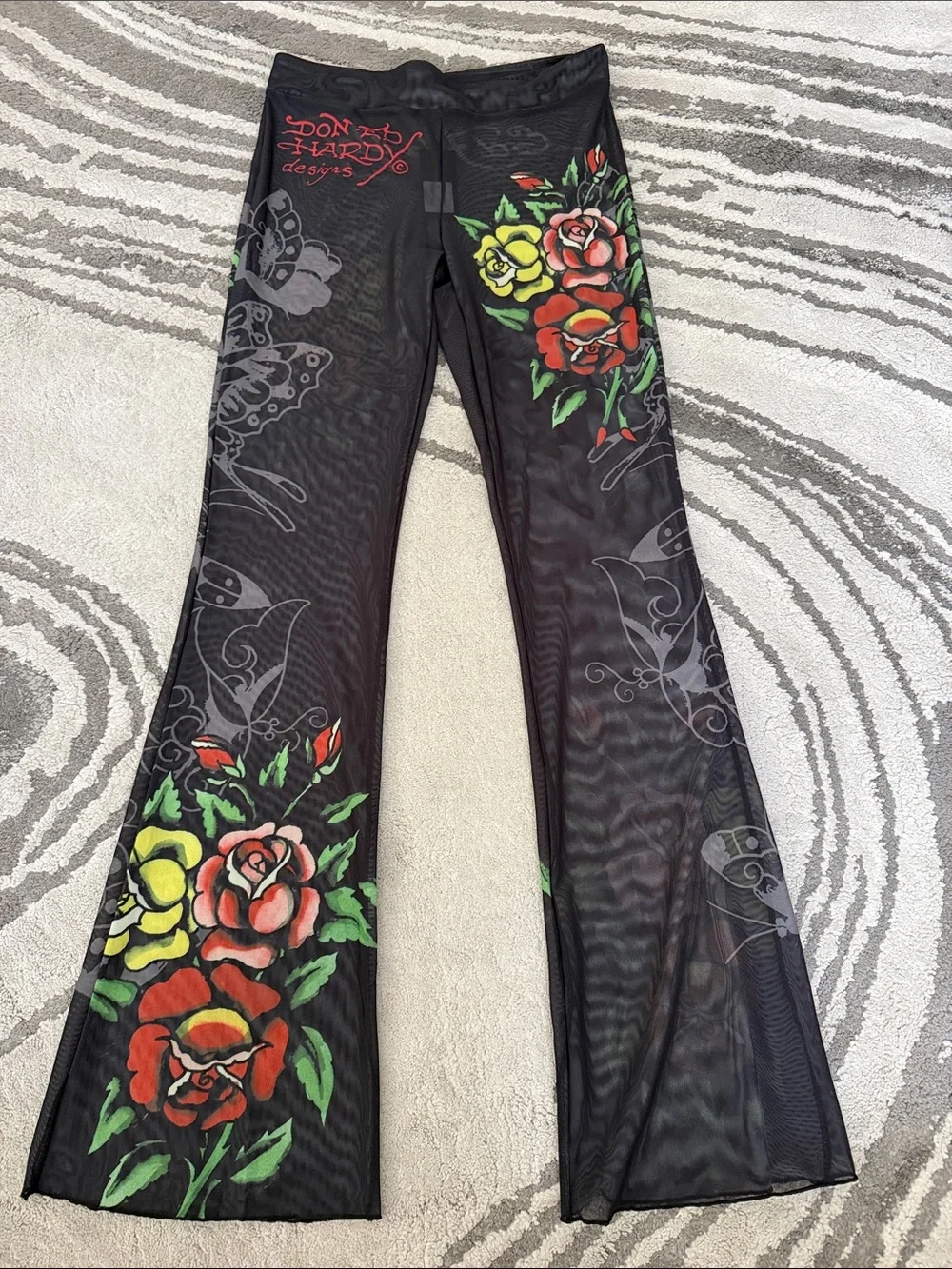 Ed Hardy Rose Mesh Swim Cover Up Pants